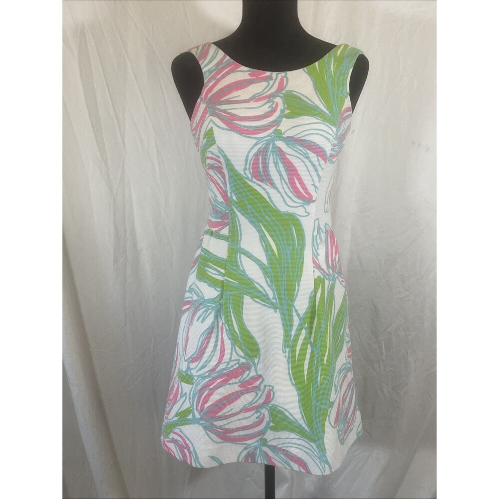 Lilly Pulitzer Bella Ring The Bellboy Ottoman Print Fit Flare Dress Sz XS
